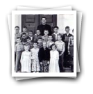 Retrato de grupo de alunos da escola primária